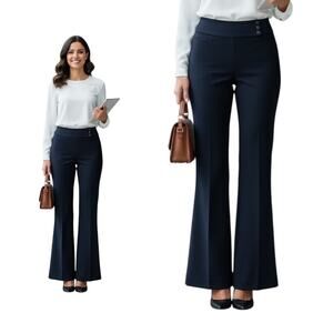 White House Black Market Pants Womens 6RFlare Leg Trouser Stretch Career Classic